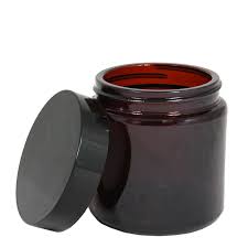 30ml-120ml Amber Glass Jar with Black Lid - Stock Your Pantry