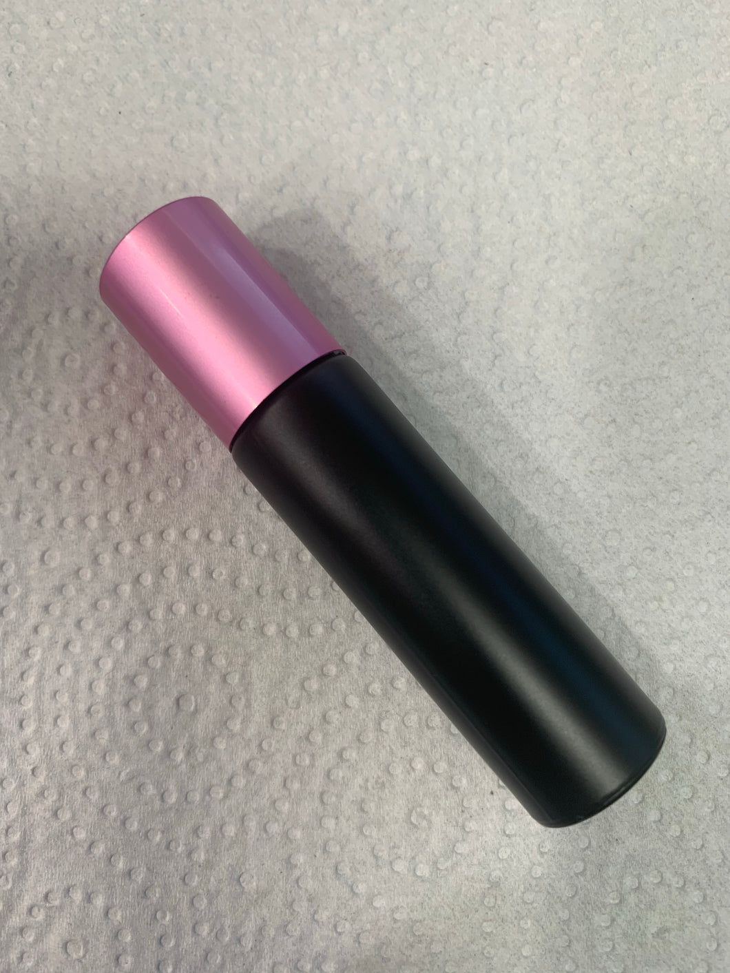 10ml Matte Black Glass Steel Ball Roller Bottle Rose Lid - Stock Your Pantry